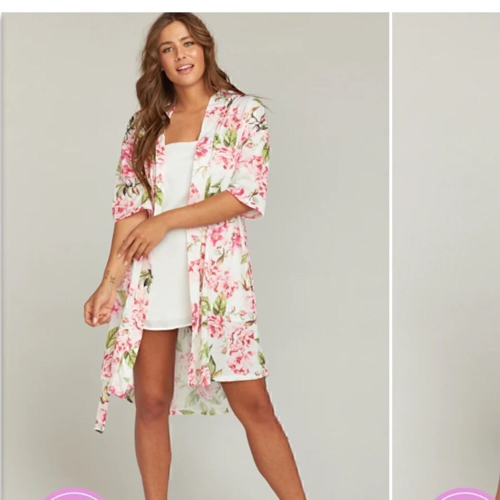 Show Me Your MuMu Garden of Blooms Brie Belted High-low Floral Robe Kimono
